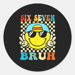 67 Meme Gen Alpha Slang 6 7 Sechs Sieben Bruh Lust Runder Aufkleber