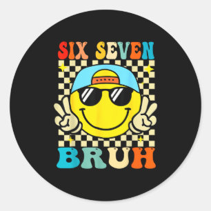 67 Meme Gen Alpha Slang 6 7 Sechs Sieben Bruh Lust Runder Aufkleber