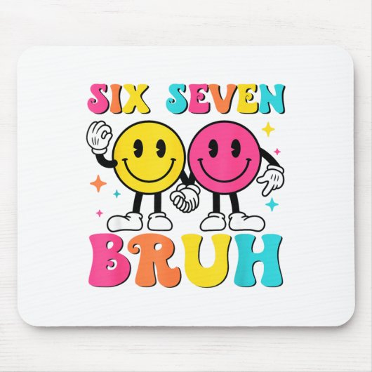 67 Meme Gen Alpha Slang 6 7 Six Seven Bruh Funny B Mousepad (Vorne)