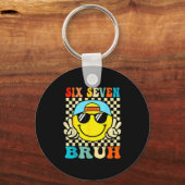 67 Meme Gen Alpha Slang 6 7 Six Seven Bruh Funny B Schlüsselanhänger (Vorderseite)