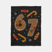 67 Meme Gingerbread Candy Cane Christmas Ugly Swea Fleecedecke (Vorderseite)