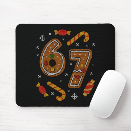 67 Meme Gingerbread Candy Cane Christmas Ugly Swea Mousepad (Mit Mouse)