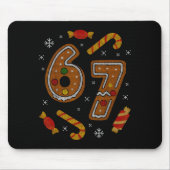 67 Meme Gingerbread Candy Cane Christmas Ugly Swea Mousepad (Vorne)