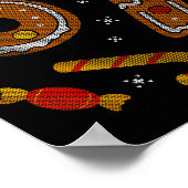 67 Meme Gingerbread Candy Cane Christmas Ugly Swea Poster (Ecke)