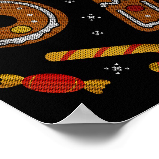 67 Meme Gingerbread Candy Cane Christmas Ugly Swea Poster (Ecke)