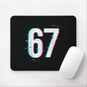 67 Meme Glitch-core 67 Digital Signal Still Loadin Mousepad (Mit Mouse)