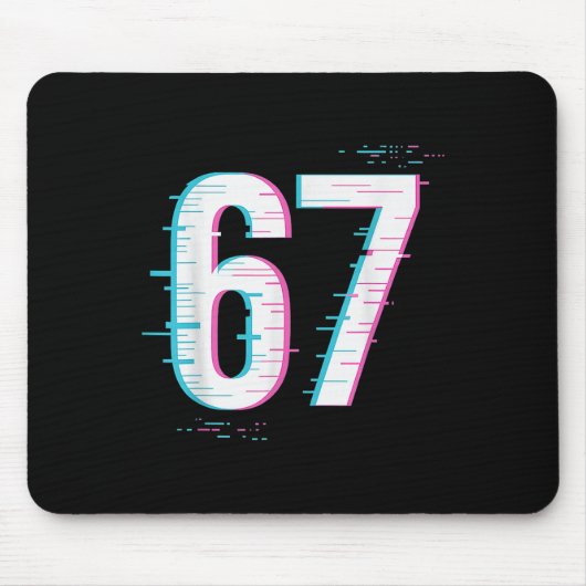 67 Meme Glitch-core 67 Digital Signal Still Loadin Mousepad (Vorne)