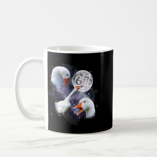67 Meme Goose Howling At The Moon Funny Six Seven Kaffeetasse (Links)