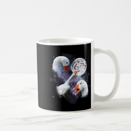 67 Meme Goose Howling At The Moon Funny Six Seven Kaffeetasse (Rechts)