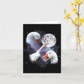 67 Meme Goose Howling At The Moon Funny Six Seven Karte (Gelbe Blume)