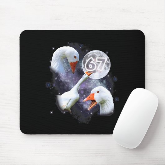 67 Meme Goose Howling At The Moon Funny Six Seven Mousepad (Mit Mouse)