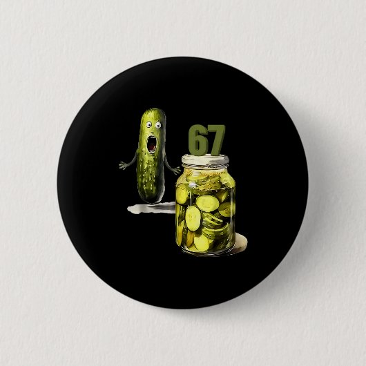 67 Meme Gurkens Überraschung Ein Glas Geschnittene Button (Vorderseite)