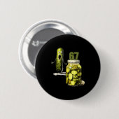 67 Meme Gurkens Überraschung Ein Glas Geschnittene Button (Vorne & Hinten)