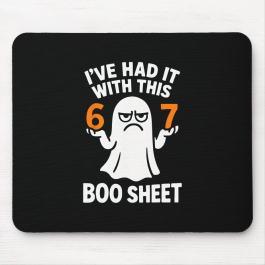 67 Meme Halloween Costume 6 7 Funny Boo Sheet Six  Mousepad (Vorne)