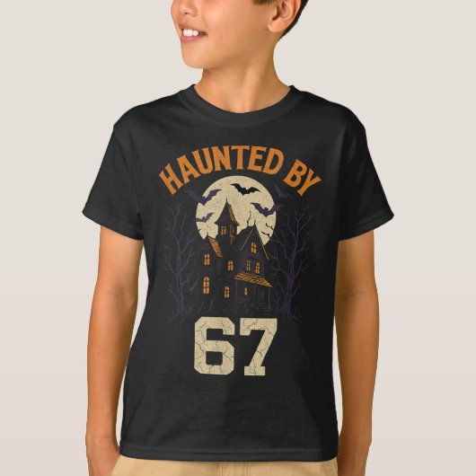 67 Meme Halloween Costume Haunted By 6-7 Brainrot  T-Shirt (Vorderseite)