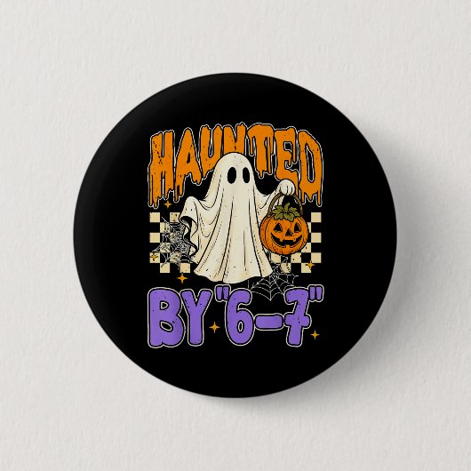67 Meme Halloween Grusel- Lustiger Geist und Kürbi Button (Vorderseite)