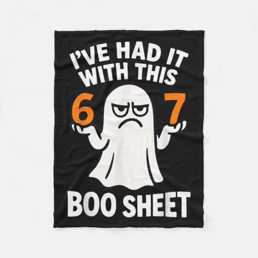 67 Meme Halloween-Kostüm 6 7 Lustiges Boo-Blatt Se Fleecedecke (Vorderseite)