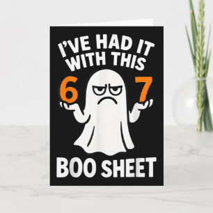 67 Meme Halloween-Kostüm 6 7 Lustiges Boo-Blatt Se Karte