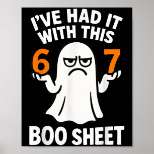 67 Meme Halloween-Kostüm 6 7 Lustiges Boo-Blatt Se Poster