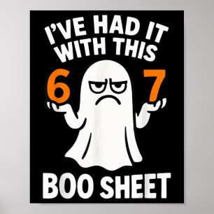 67 Meme Halloween-Kostüm 6 7 Lustiges Boo-Blatt Se Poster