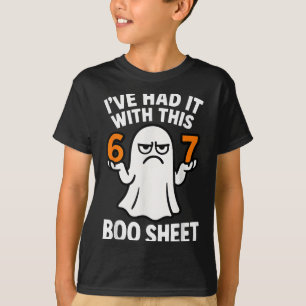 67 Meme Halloween-Kostüm 6 7 Lustiges Boo-Blatt Se T-Shirt