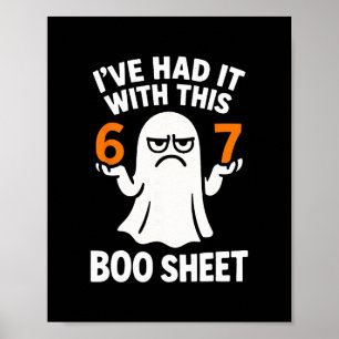 67 Meme Halloween Kostüm 6 7 Lustiges Boo Sheet Si Poster