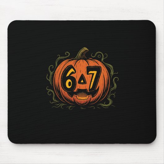 67 Meme Halloween-Kürbis - Six Seven Gen Alpha Z Mousepad (Vorne)