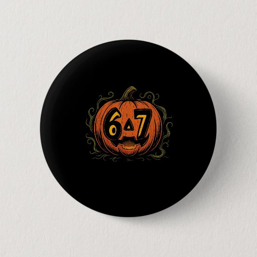 67 Meme Halloween Pumpkin - Six Seven Gen Alpha Z Button (Vorderseite)