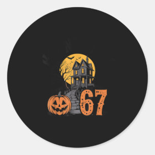 67 Meme Halloween Verhext Soky - Six Seven Gen Alp Runder Aufkleber