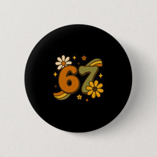 67 Meme Herbst Autumn Groovy Retro 70er Sechs Sieb Button