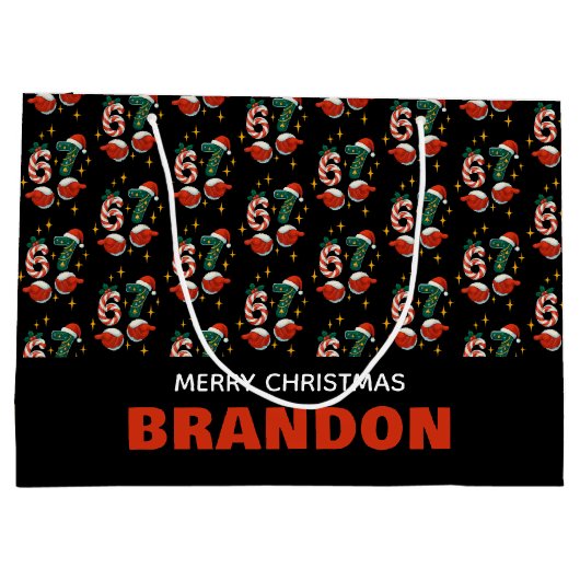 67 Meme Holiday Name Große Geschenktüte (Rückseite)