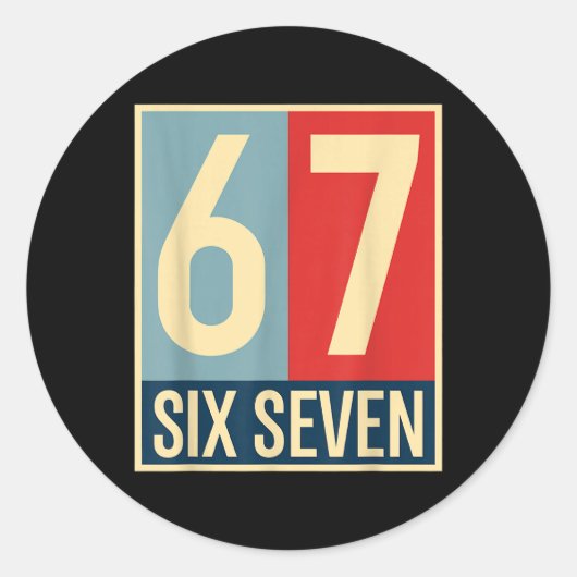 67 Meme Hope Poster Style  Runder Aufkleber (Vorderseite)