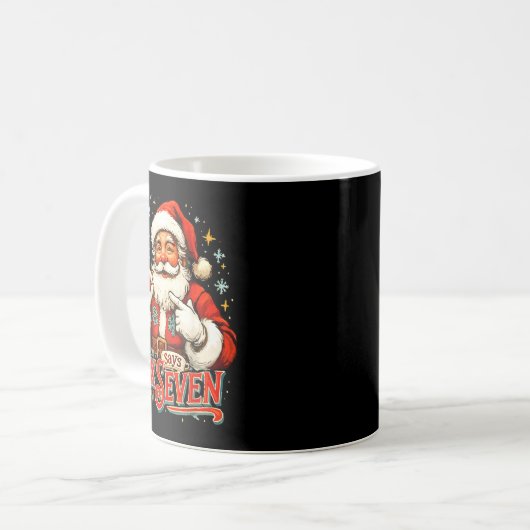 67 Meme Humor 6-7 Funny Santa Says Christmas 67th Kaffeetasse (Vorderseite Links)
