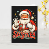 67 Meme Humor 6-7 Funny Santa Says Christmas 67th Karte (Gelbe Blume)