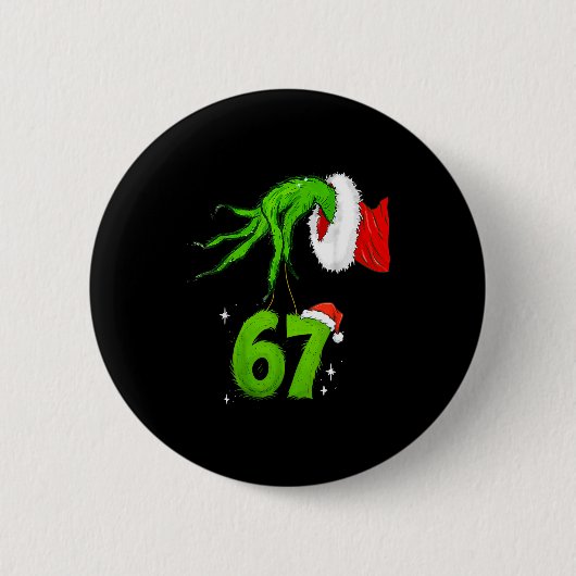 67 Meme Humor 6-7 Funny Six Seven Christmas  Button (Vorderseite)