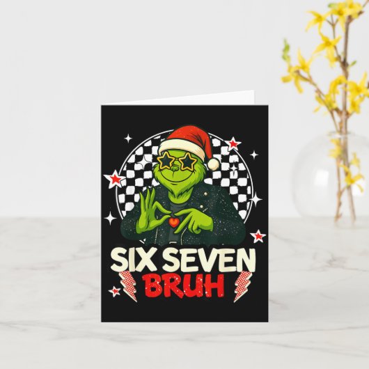 67 Meme Humor 6-7 Funny Six Seven Christmas  Karte (Gelbe Blume)