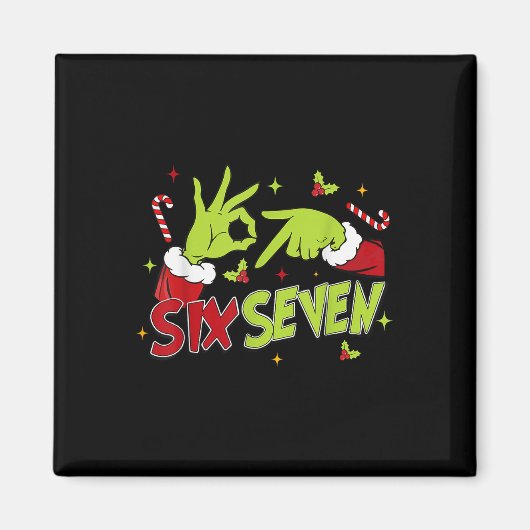 67 Meme Humor 6-7 Funny Six Seven Christmas Magnet (Vorne)