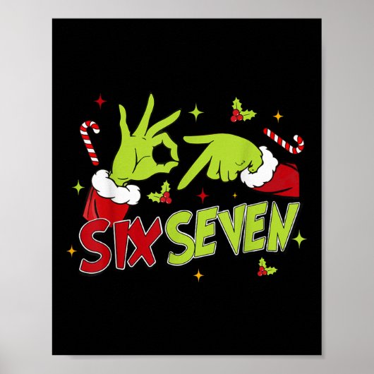 67 Meme Humor 6-7 Funny Six Seven Christmas  Poster (Vorne)