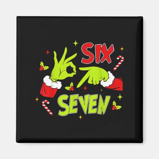 67 Meme Humor 6-7 Funny Xmas Six Seven Christmas Magnet (Vorne)