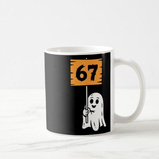 67 Meme Humor 6-7 Sechs Sieben Halloween Kaffeetasse (Rechts)