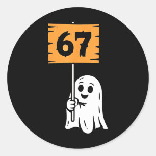 67 Meme Humor 6-7 Sechs Sieben Halloween Runder Aufkleber