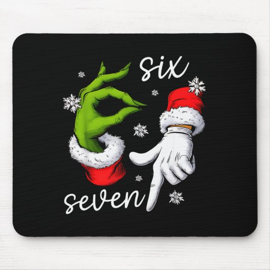 67 Meme Humor Funny Santa Says Six Seven Christmas Mousepad (Vorne)