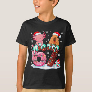 67 Meme Kawaii Axolotl Capybara Weihnachten Eiscre T-Shirt