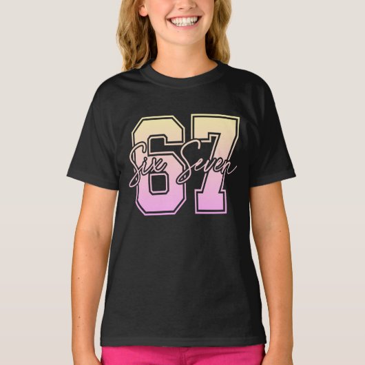 67 Meme Kids T-Shirt - Funny Viral Number Graphic  (Vorderseite)