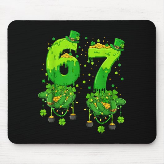 67 Meme Kleeblätter Six Seven Kleeblätter 6-7 St. Mousepad (Vorne)