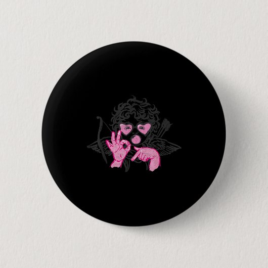 67 Meme Kuschelhände Bubble Gum Six Seven Meme Val Button (Vorderseite)