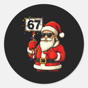 67 Meme Lustig 6-7 Sechs Sieben Weihnachten Für Mä Runder Aufkleber