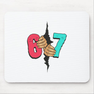 67 Meme Lustig Six Seven Gen Alpha Slang Weihnacht Mousepad