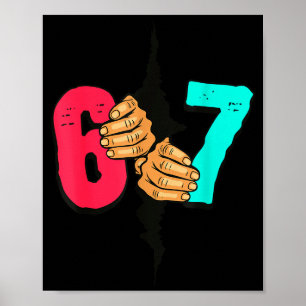 67 Meme Lustig Six Seven Gen Alpha Slang Weihnacht Poster
