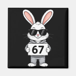 67 Meme Lustig Six Seven Gen Kaninchen Bunny Singl Magnet